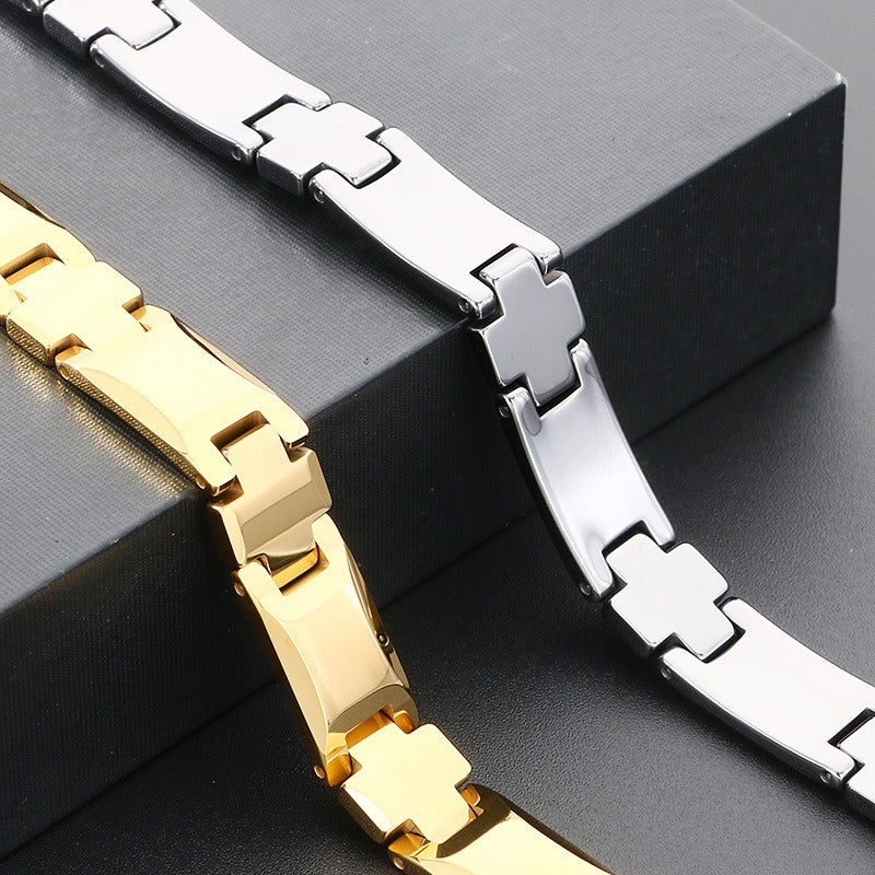 Kemstone Tungsten Cross Link Bracelet for Men Watch-Band Style KB209612-TS