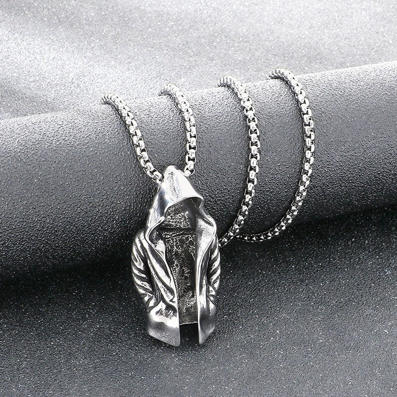 Kemstone Cloak Pendant Necklace Stainless Steel Sculptural Statement Design for Men KP117760-LU