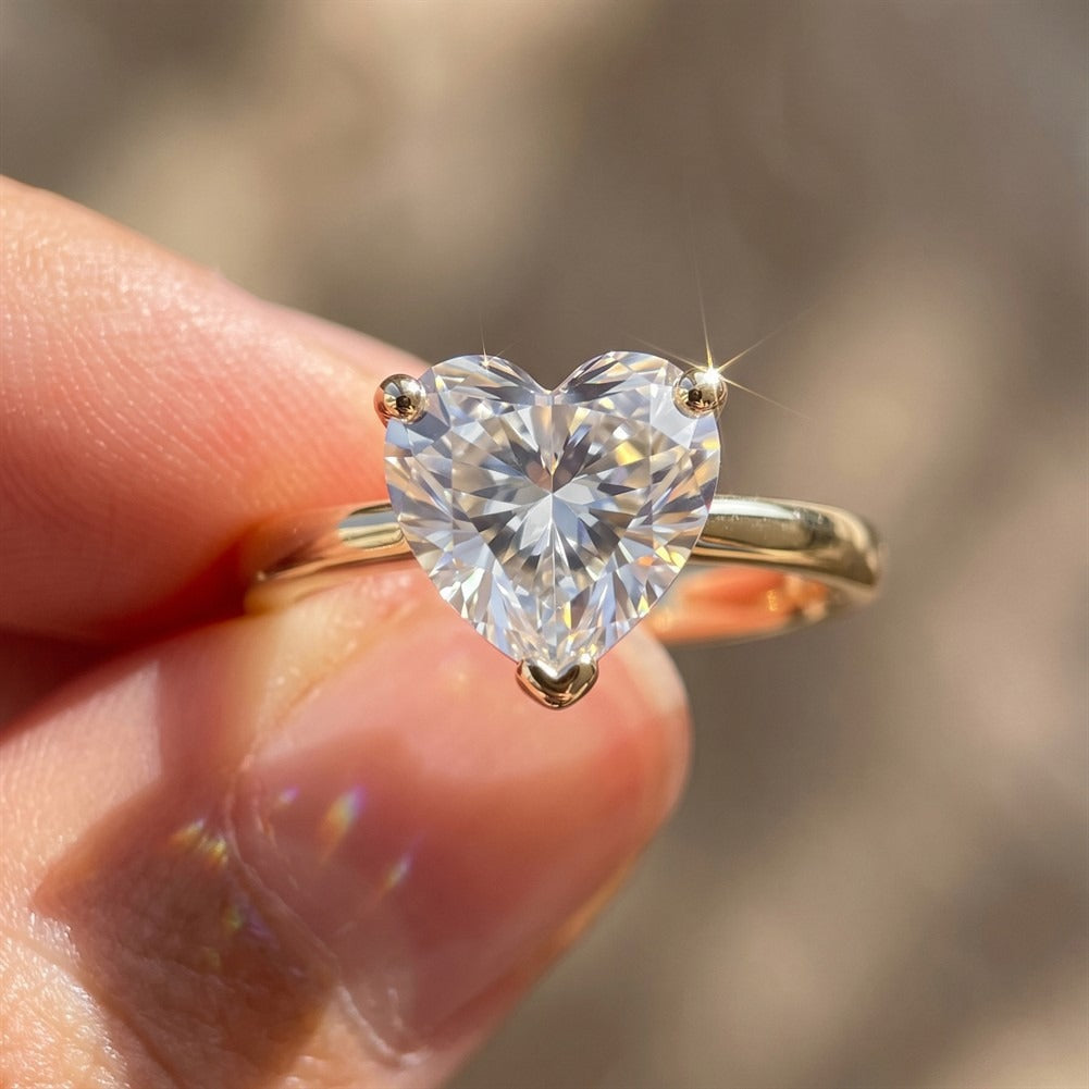 Kemstone 2CT Heart Moissanite Ring for Women 925 Sterling Silver SMOR49
