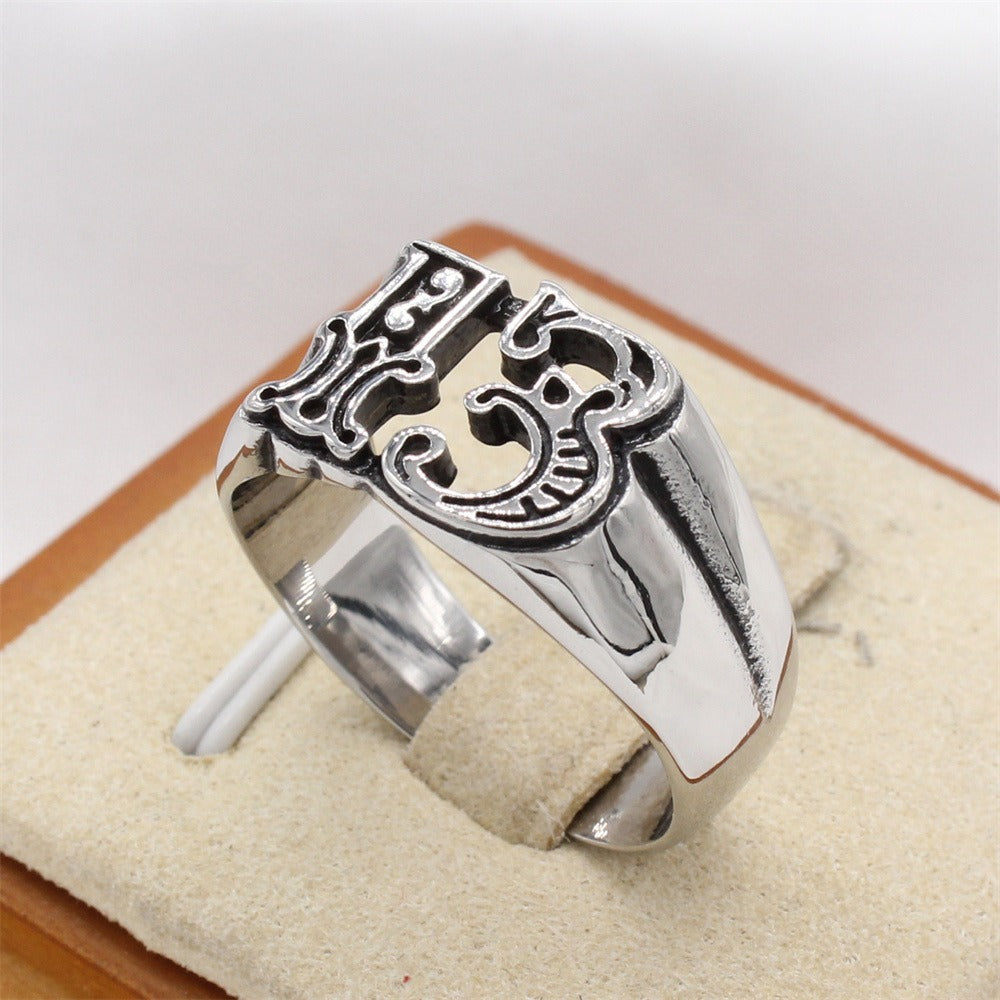Kemstone Number 13 Ring for Men Titanium Steel Gothic R1803