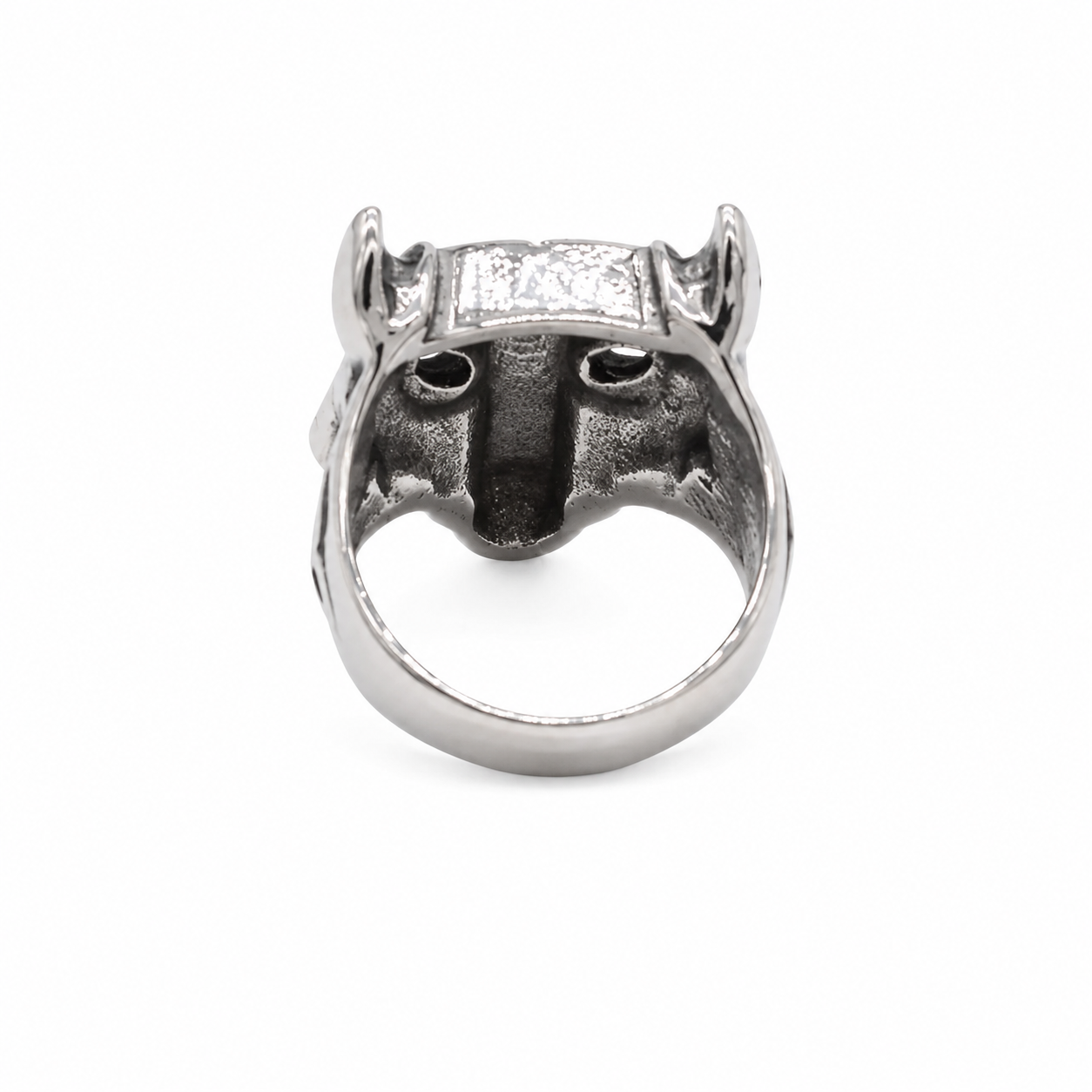 Kemstone Titanium Steel Wolf Head Ring for Men Sculpted Texture Vintage R1637