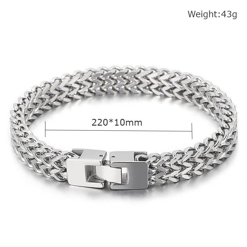Kemstone Double Row Dragon Bone Chain Bracelet for Men – Titanium Steel Heavy Structure KB150525-KFC