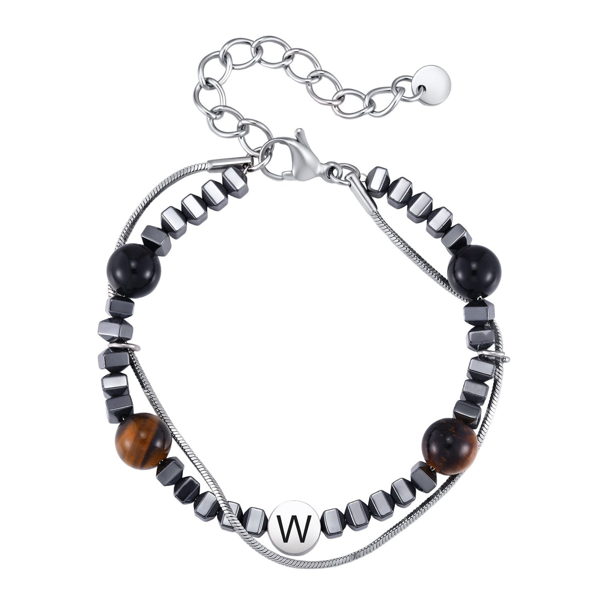 Kemstone Tiger Eye & Black Onyx Bracelet for Men Double Layer BR-3283S
