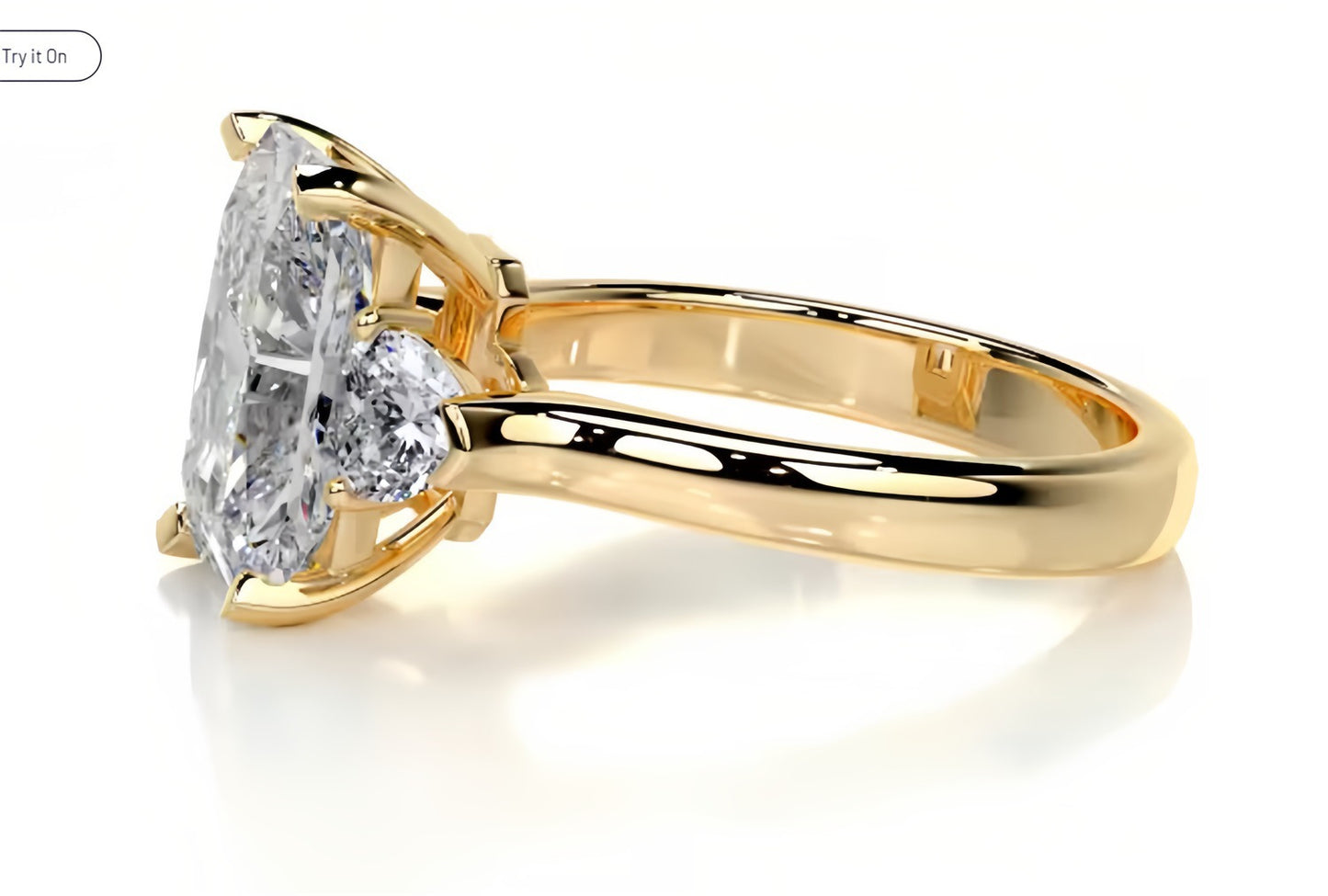 Three-Stone Moissanite Engagement Ring for Women | 2–5CT Heart, Oval, Princess, Emerald Cuts