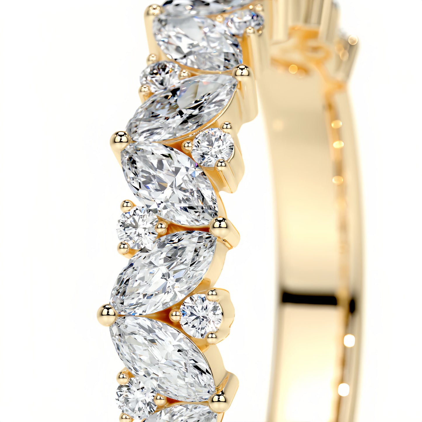 Kemstone S925 Gold Moissanite Eternity Band Rings – 9 Styles, D–E Color, VVS Clarity