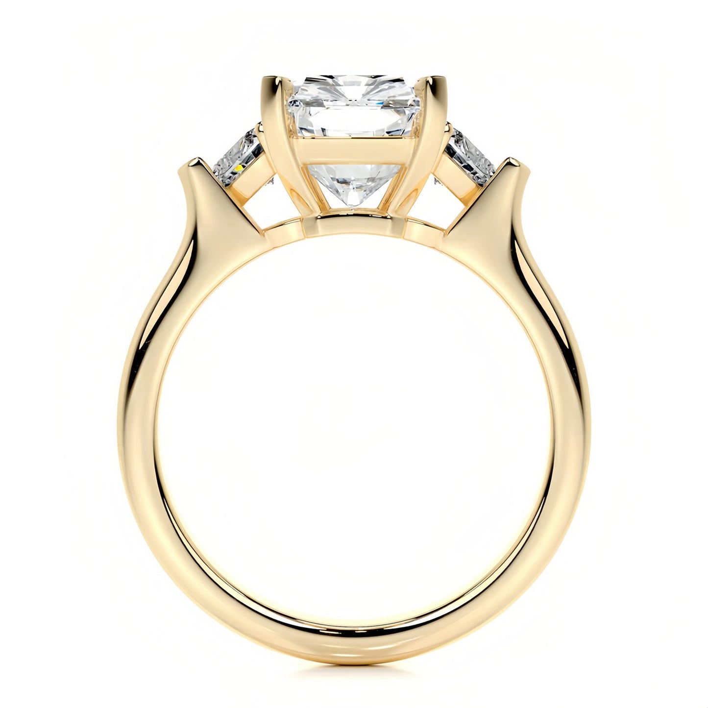 Three-Stone Moissanite Engagement Ring for Women | 2–5CT Heart, Oval, Princess, Emerald Cuts