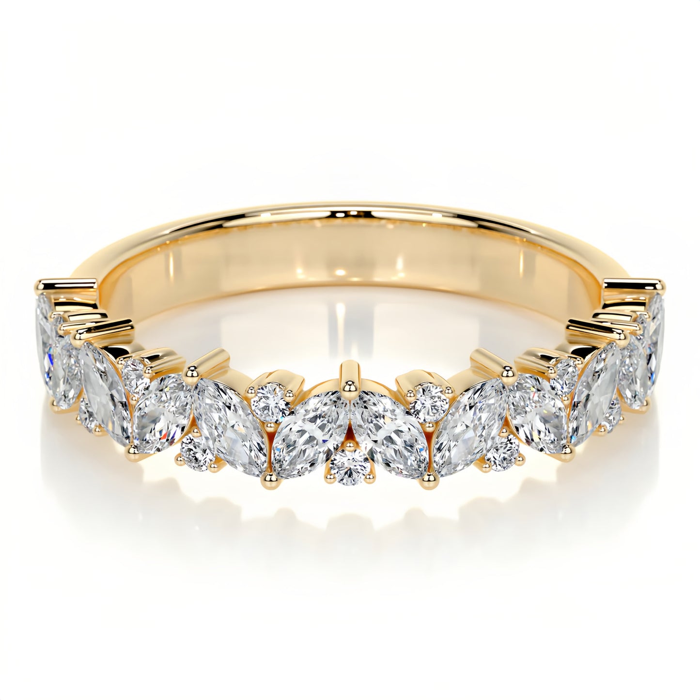 Kemstone S925 Gold Moissanite Eternity Band Rings – 9 Styles, D–E Color, VVS Clarity