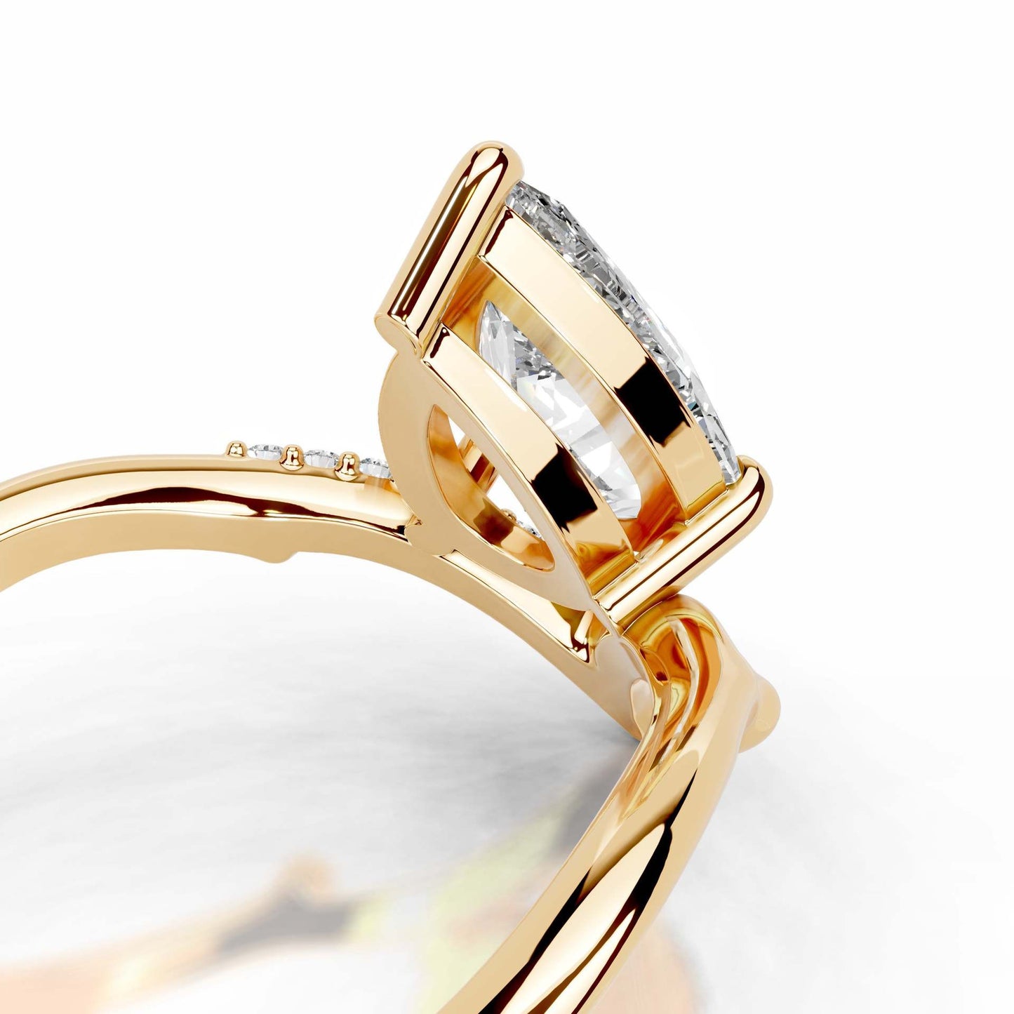 Kemstone Flora Series Moissanite Rings for Women | 2 Carat D-E Color VVS Clarity | 18K Gold Plated S925 Sterling Silver