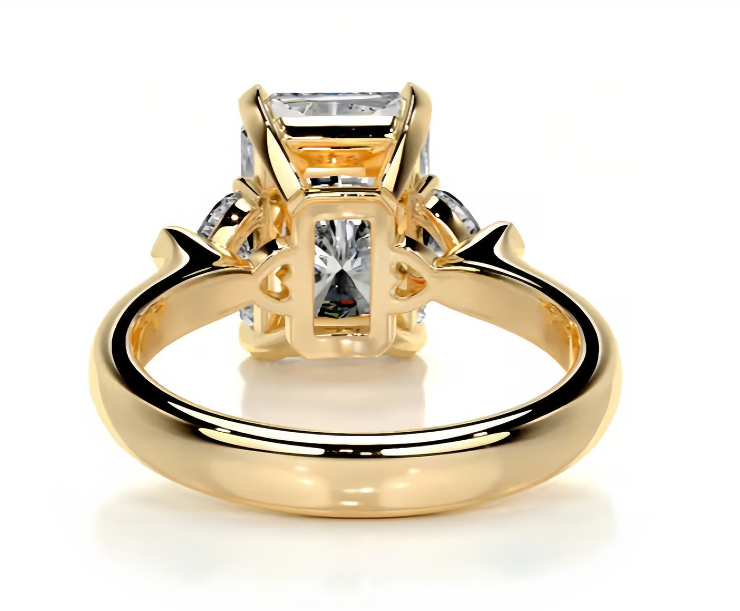 Three-Stone Moissanite Engagement Ring for Women | 2–5CT Heart, Oval, Princess, Emerald Cuts