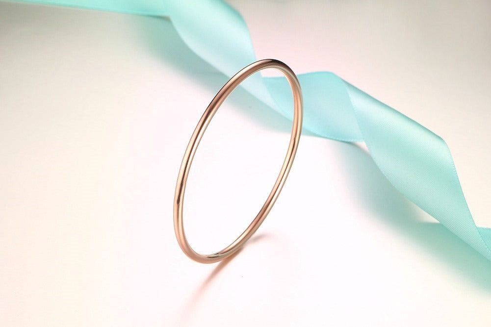 Elegant Titanium Steel Simple Smooth Bracelet for Ladies B-108