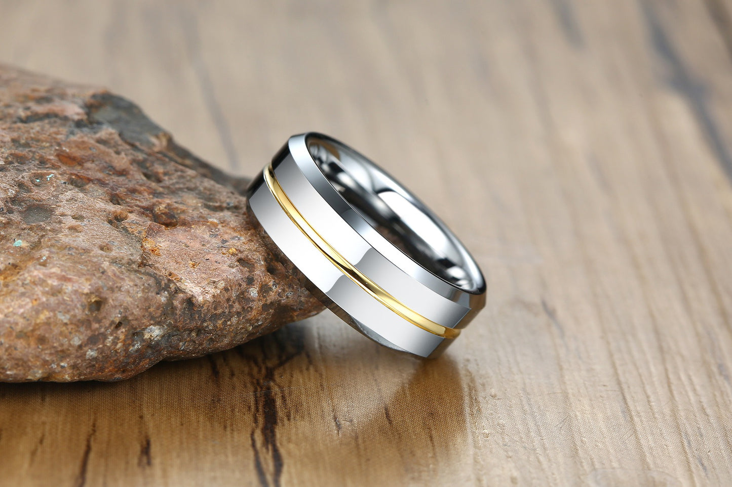 Kemstone 8mm Rugged Tungsten Steel Bottle Opener Ring - Durable Men's Fashion Accessory for Casual & Gifting TCR-039