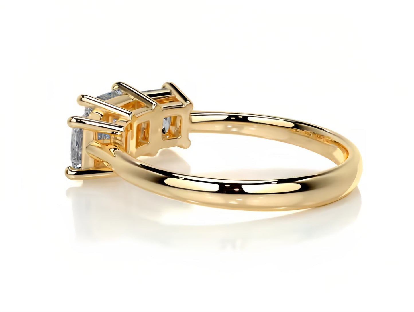 Three-Stone Moissanite Engagement Ring for Women | 2–5CT Heart, Oval, Princess, Emerald Cuts