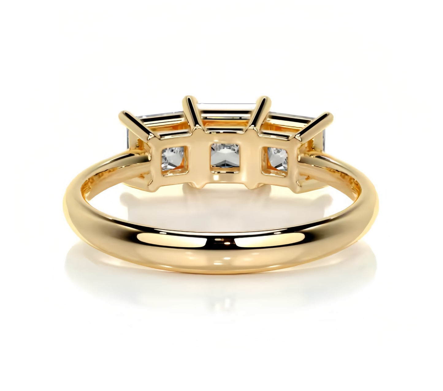 Three-Stone Moissanite Engagement Ring for Women | 2–5CT Heart, Oval, Princess, Emerald Cuts