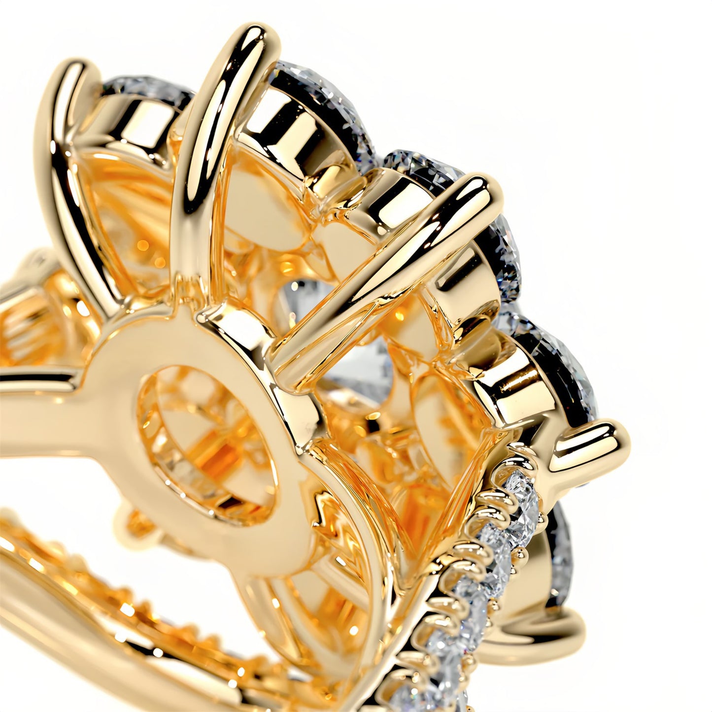 Kemstone Bridal Set – Luxury S925 Sterling Silver Moissanite Engagement Rings for Women | Gold Plated, Asscher, Marquise, Pear & Round Cuts