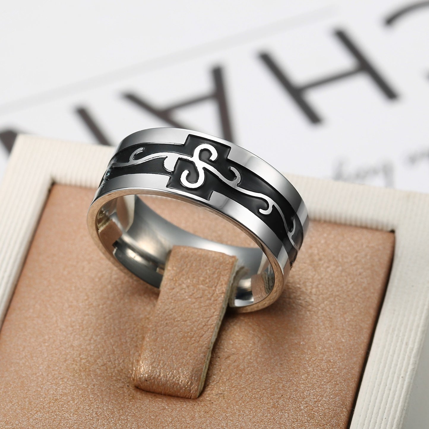 Kemstone Dragon Engraved Ring for Men Stainless Steel Vintage Gothic TR0106