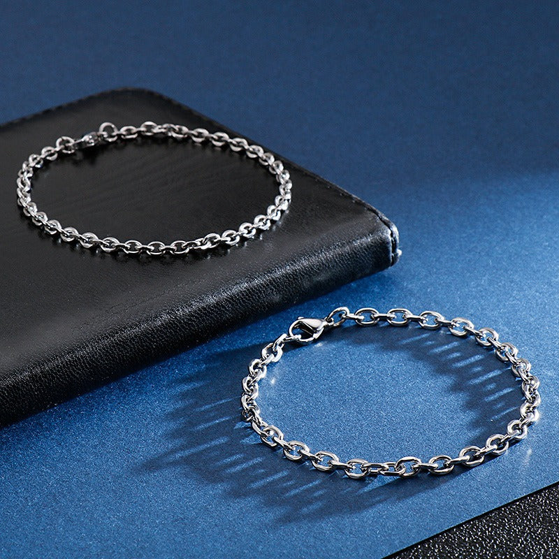 Kemstone Titanium Steel O-Ring Bracelet – Industrial Punk Men’s Street Jewelry KB126640-Z