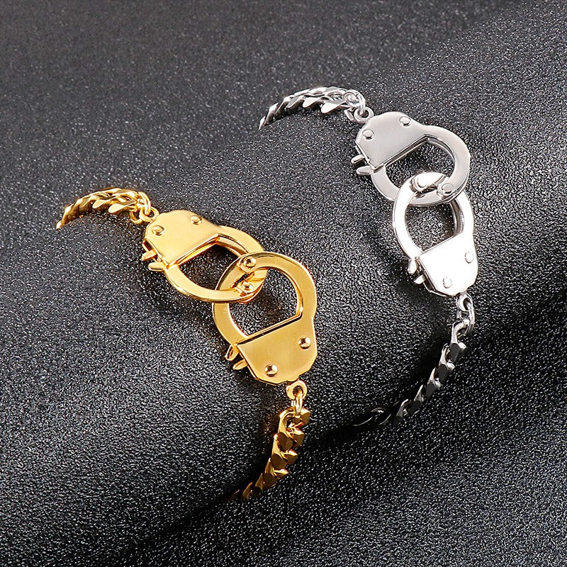Pulsera entrelazada geométrica Kemstone: brazalete moderno de acero inoxidable estilo hip hop para quienes marcan tendencia KB138227-Z