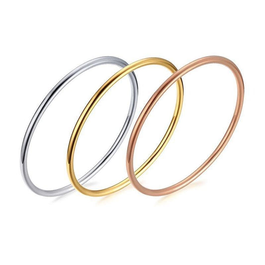 Elegant Titanium Steel Simple Smooth Bracelet for Ladies B-108
