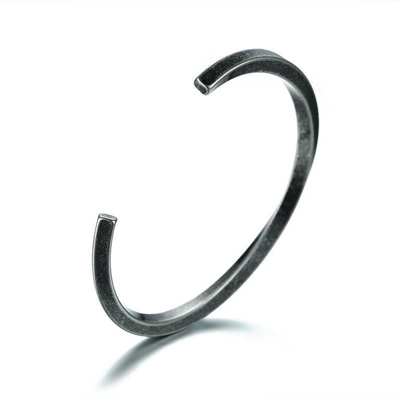 Viking Steel Cuff Bracelet – Norse-Inspired Minimalist Bangle for Men & Women B-169