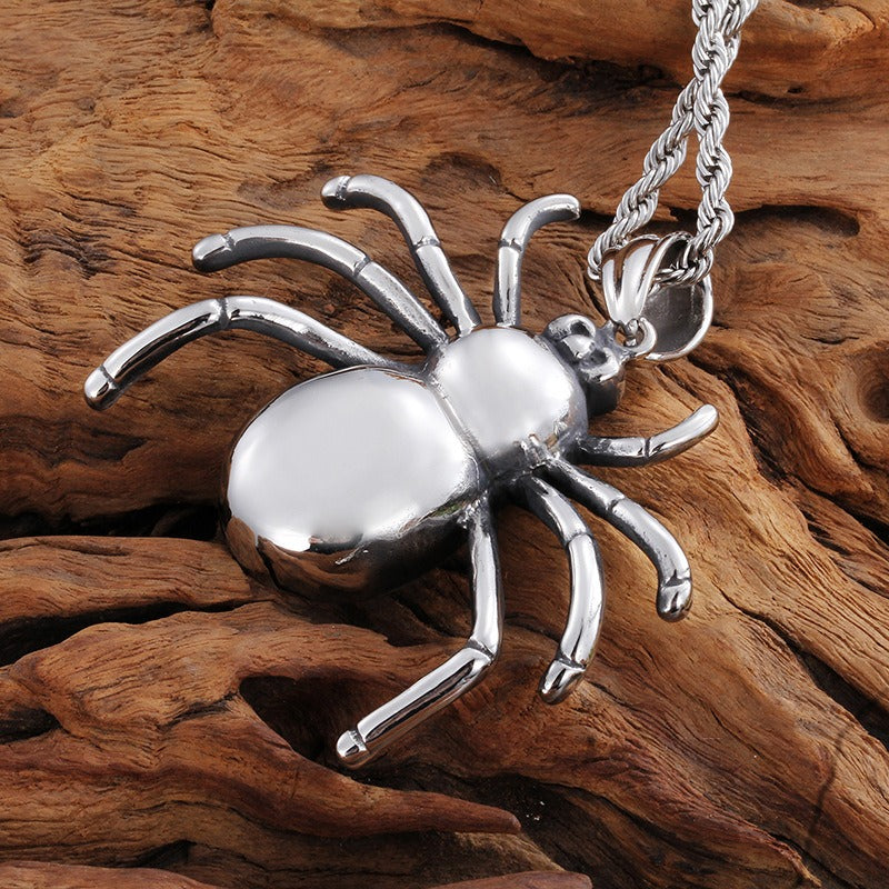 Kemstone Titanium Steel Spider Necklace for Men KP42080-BD