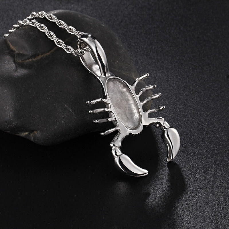 Kemstone Men’s Titanium Steel Scorpion Pendant Necklace – Punk Totem KP52590-BD