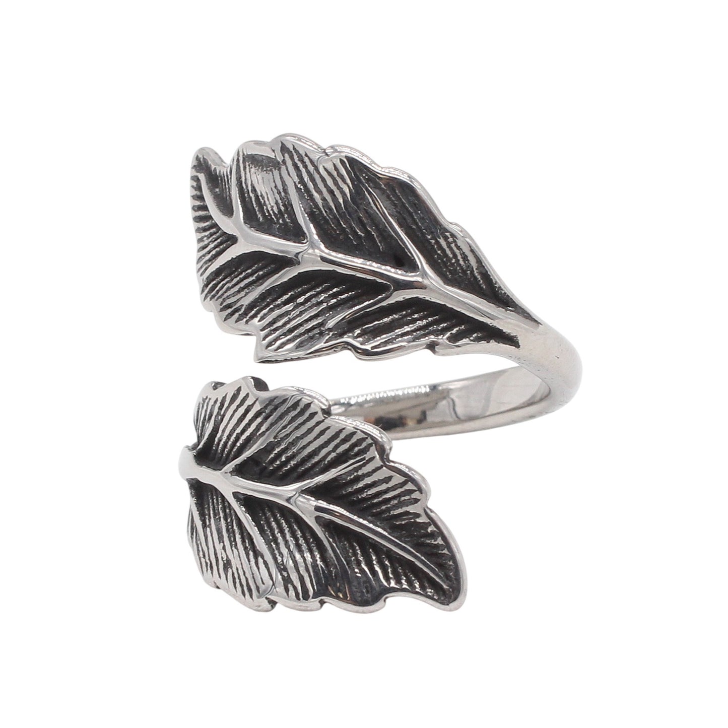 Kemstone Titanium Steel Leaf Wrap Ring for Men R1946