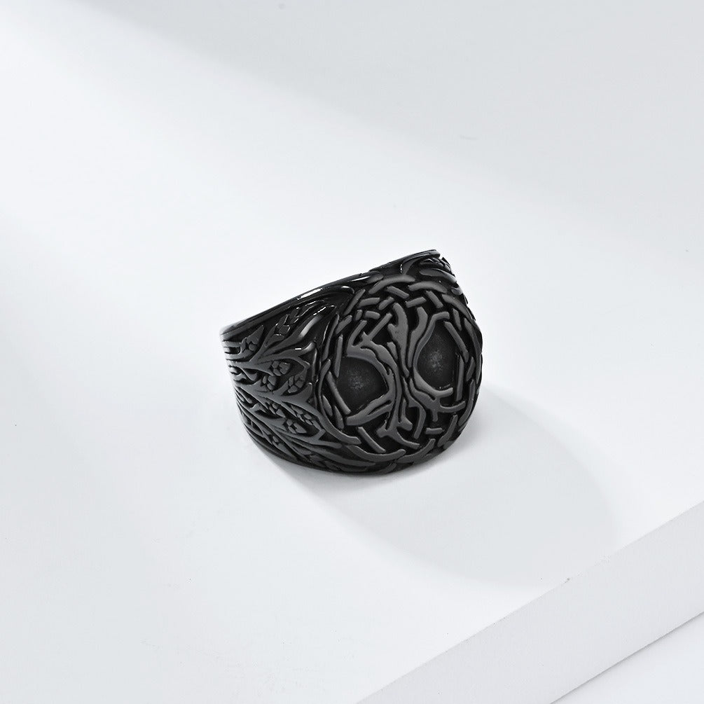Kemstone Tree of Life Ring for Men Stainless Steel Viking K-R873