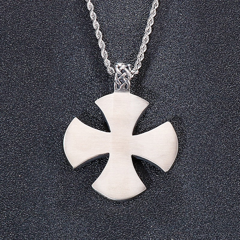 Kemstone Celtic Knot Cross Necklace for Men Titanium Steel Vintage KP54651-BD