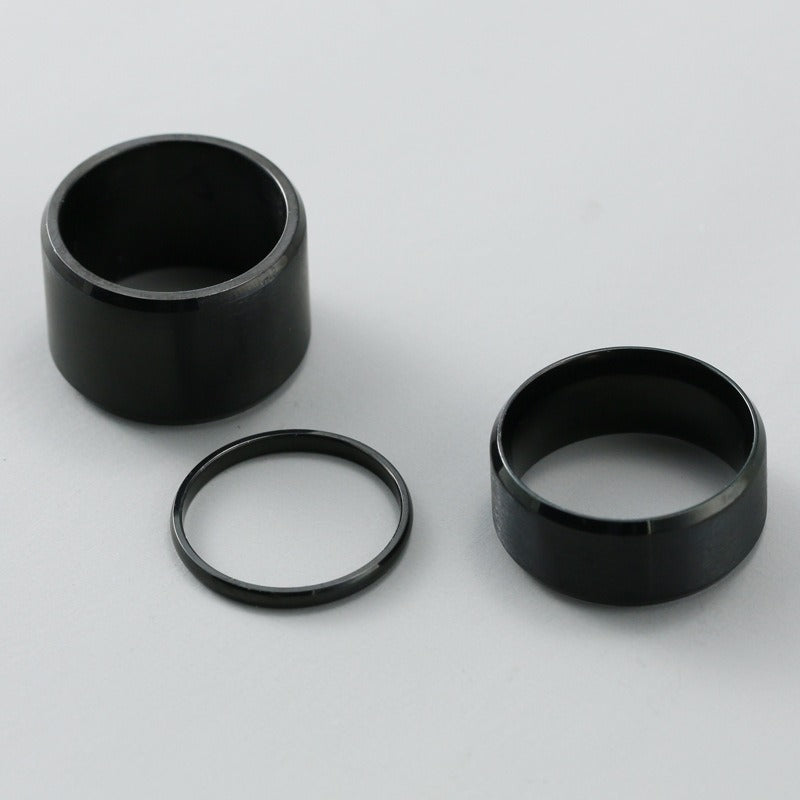 Kemstone Black Minimalist Ring – Polished Stainless Steel, Customizable Band R-400