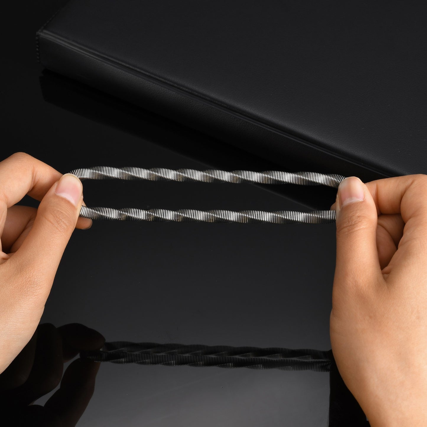 Kemstone Stainless Steel Mobius Spring Bangle Bracelet for Men B-643