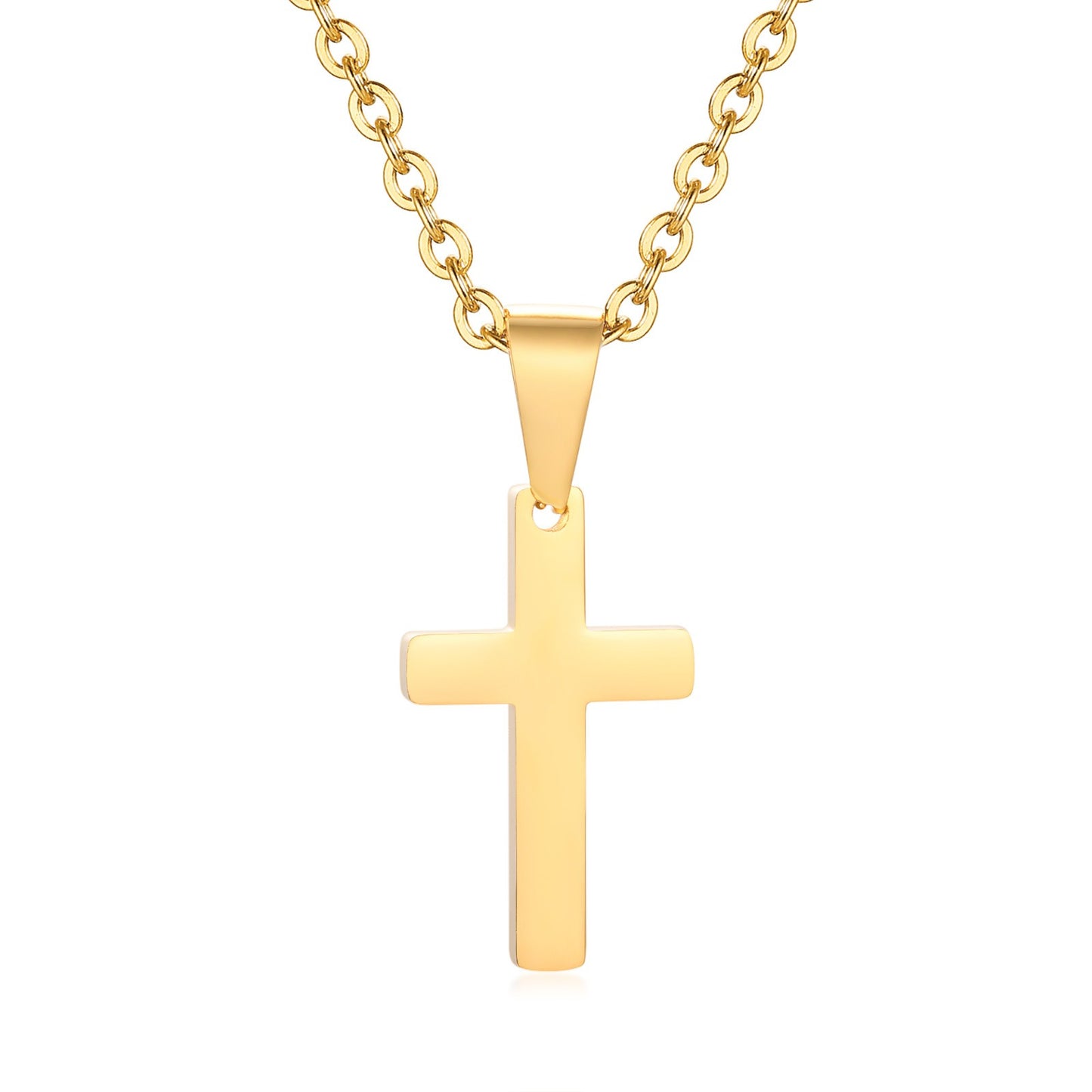 Collar con colgante de cruz de acero inoxidable Kemstone: joyería minimalista y ligera para hombres y mujeres PN-1479