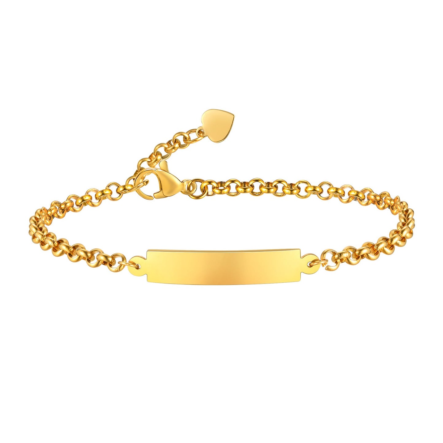 Stainless Steel Curved Pendant & Pearl Chain Bracelet for Women - Golden Minimalist Jewelry with Adjustable Clasp BR-2179