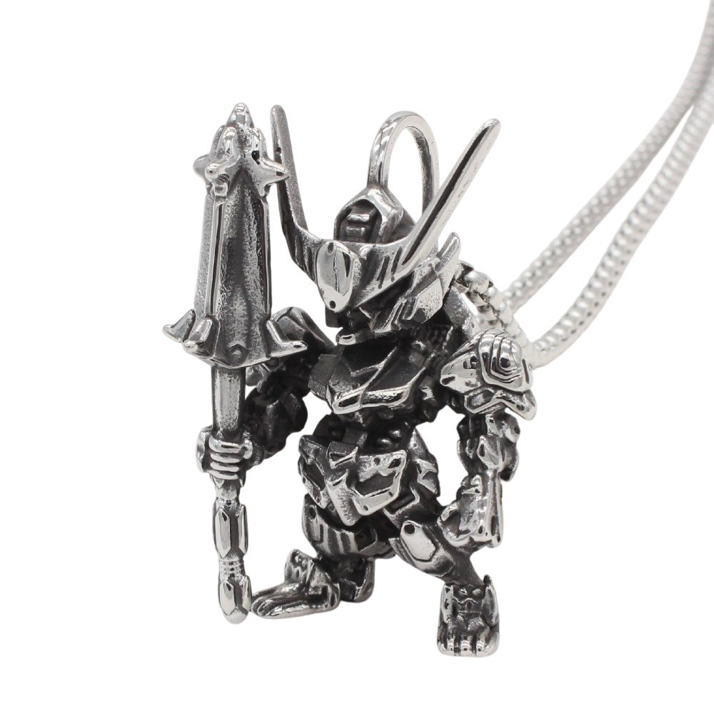 Kemstone Robot Pendant Necklace Stainless Steel Armored Mech Figure Mini for Men P1347