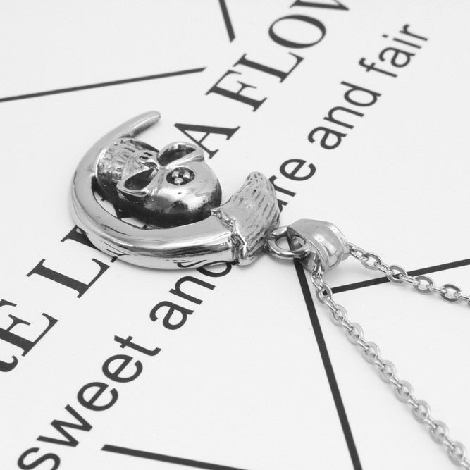 Kemstone 316L Stainless Steel Skull Pendant Necklace for Men Eagle Head Vintage Detail TN0072