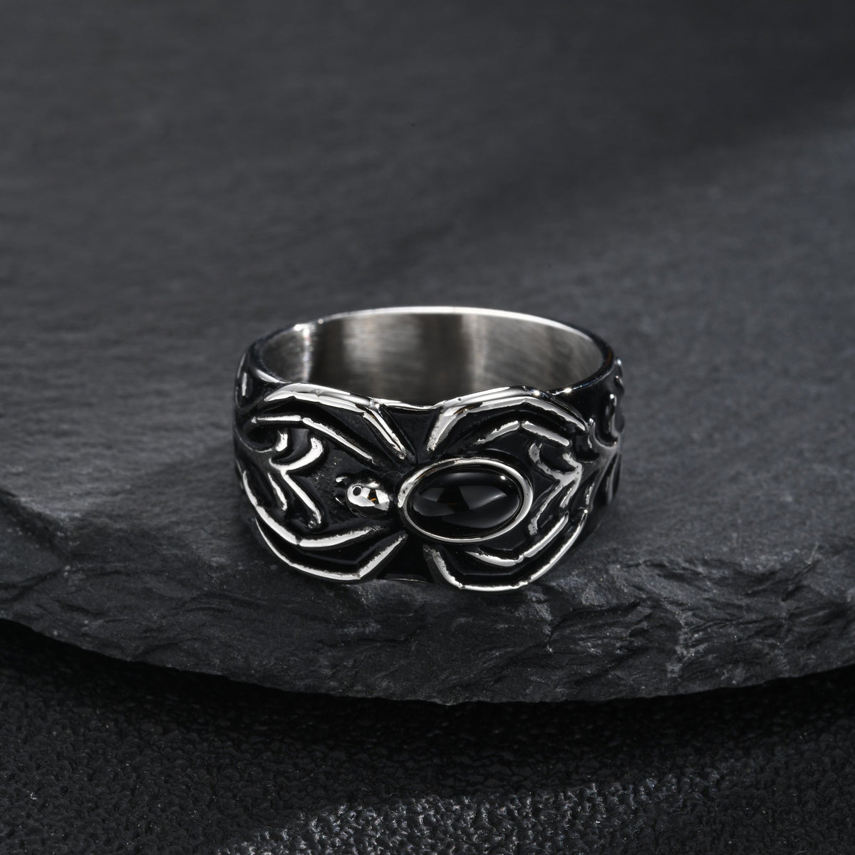 Kemstone Stainless Steel Wing Spider Ring for Men Punk RC-1188