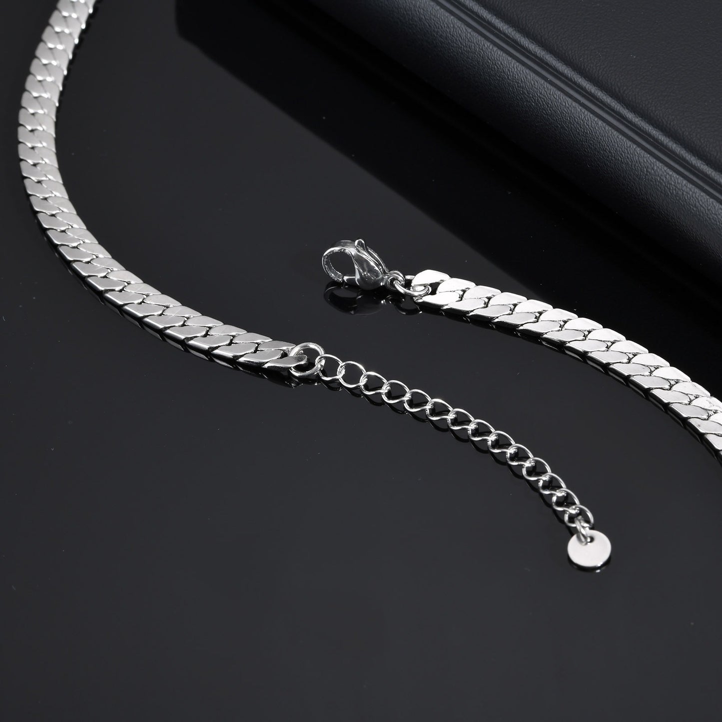 Kemstone Stainless Steel Flat Cuban Chain Necklace for Men 1740S