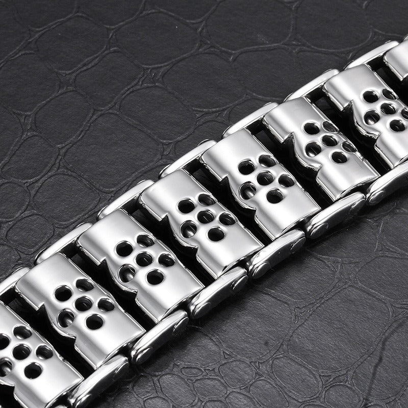 Kemstone Titanium Steel Skull Link Bracelet for Men Punk Style KB58225-D