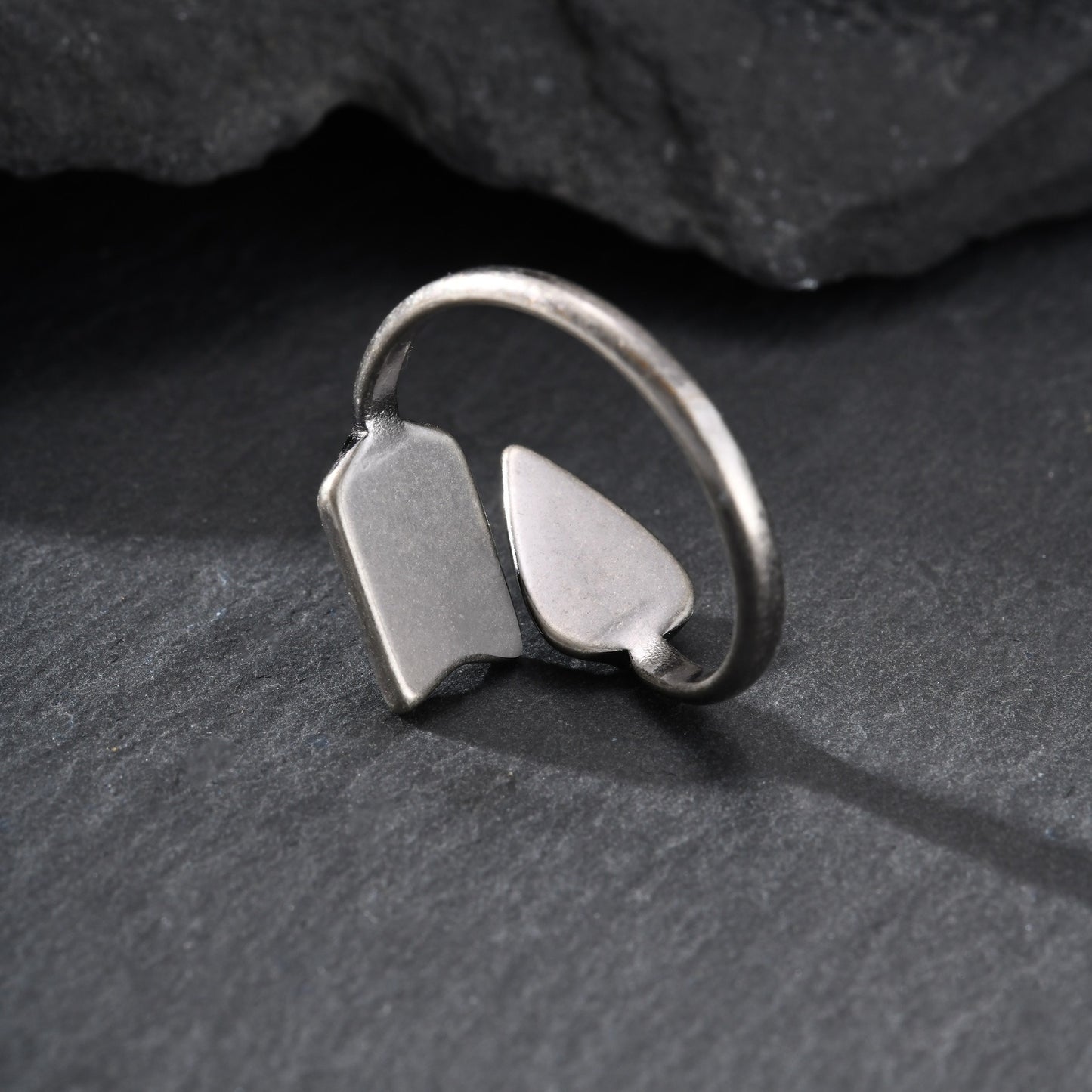 Kemstone Stainless Steel Arrow Open Ring – Minimalist Wrap Style for Men RC-1018G