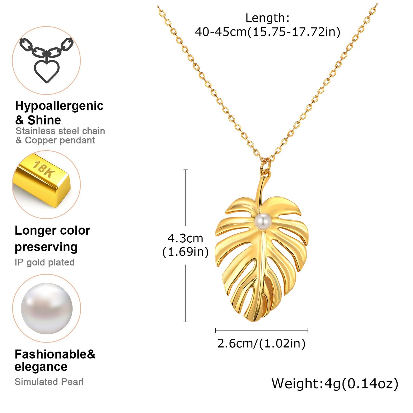Golden Leaf Story – Collar con colgante de acero inoxidable y cobre para mujer, joyería bohemia de inspiración natural NC-1914