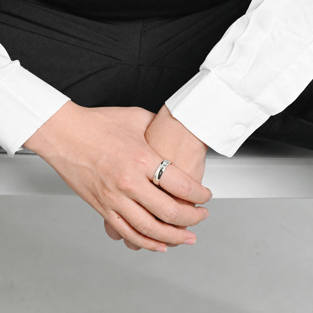 Kemston Cross Ring for Men & Women Stainless Steel Small Stone Detail K-R1222