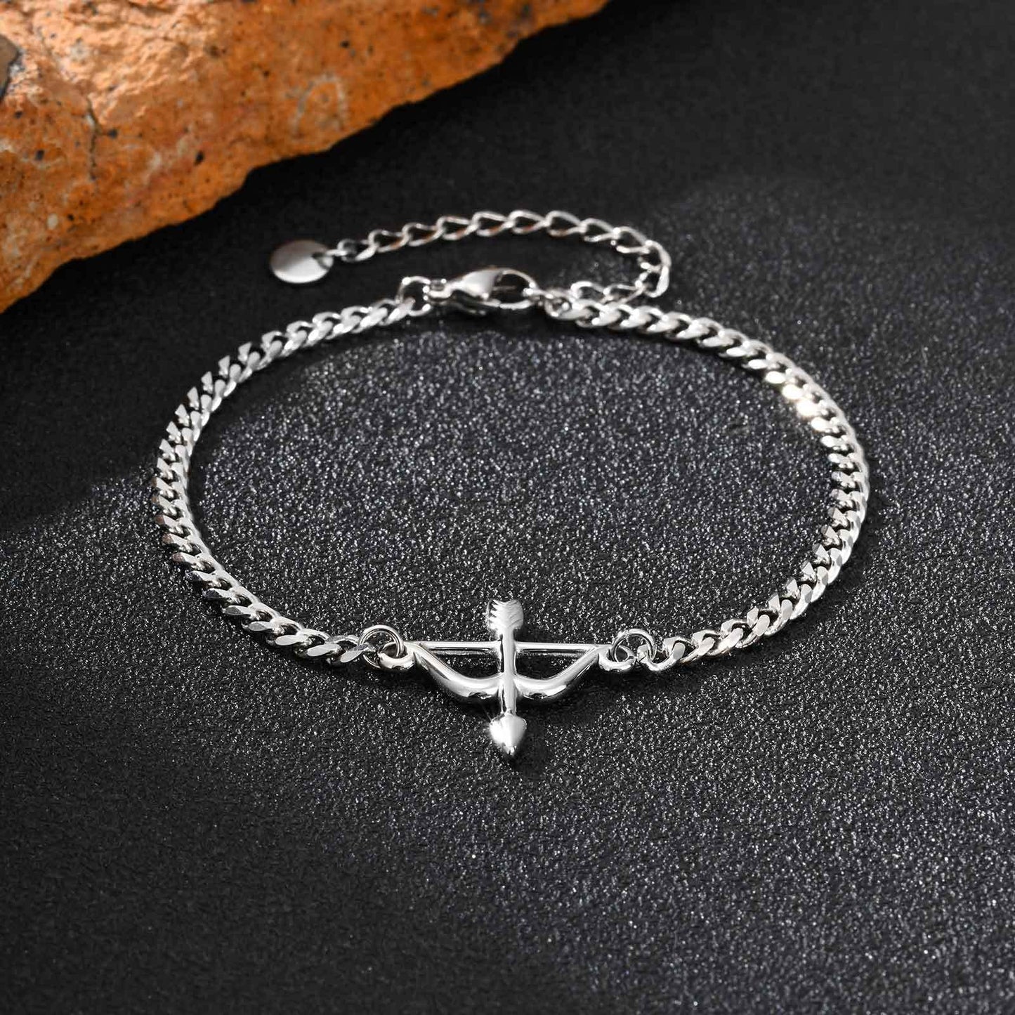 Kemstone Archer Bracelet – Stainless Steel Bow & Arrow Chain Jewelry for Men & Women BR-2621