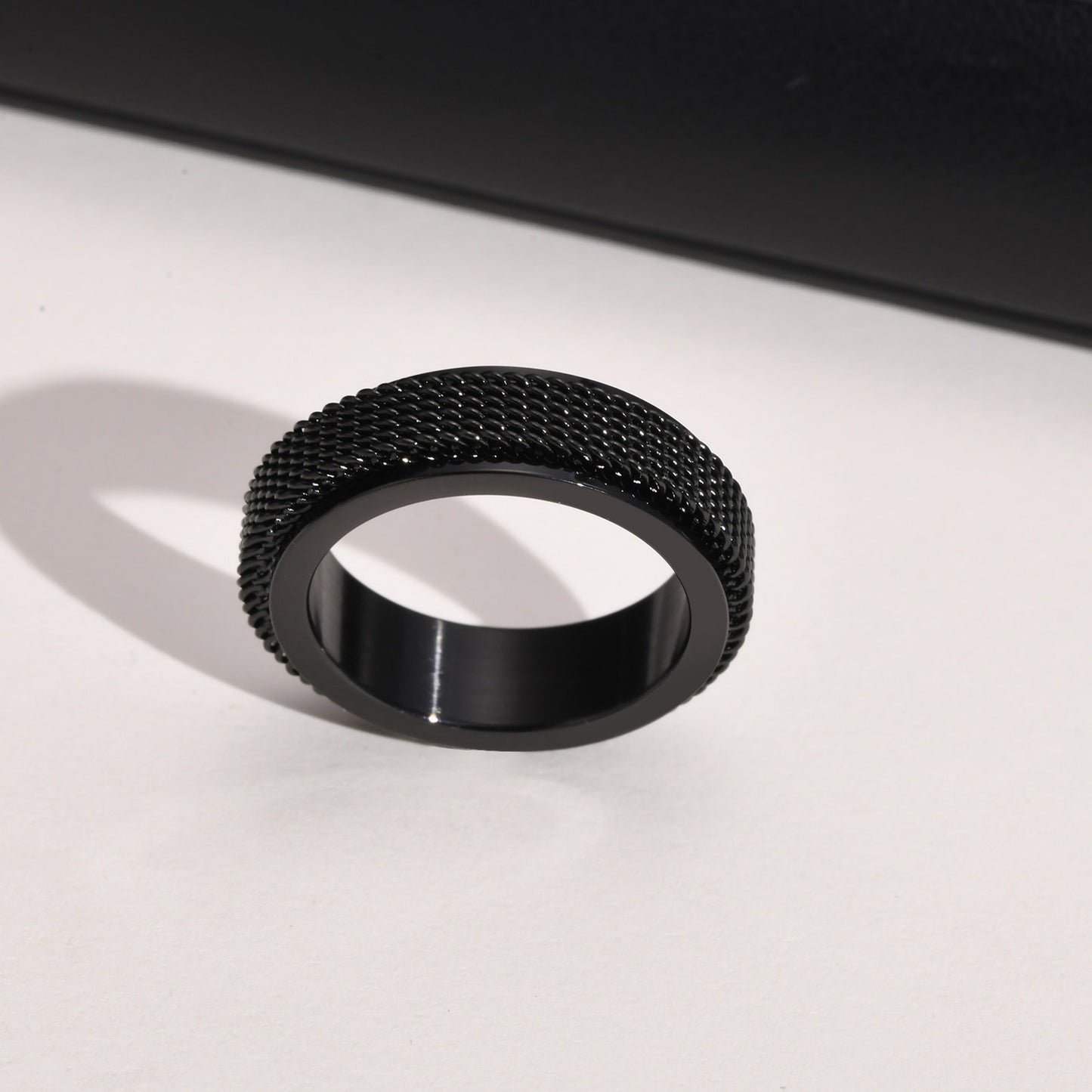 Stainless Steel Spinner Ring for Men – Chain Mesh Design | Fidget Band Ring R-664