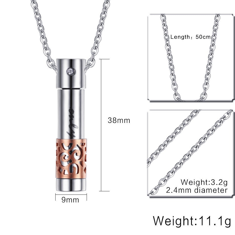 Kemstone Stainless Steel Storage Capsule Pendant Necklace for Men Women PN-533