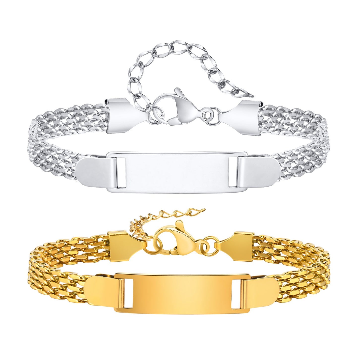 Pulsera de cadena de acero inoxidable personalizada para mujer - Grabable y elegante BR-1599