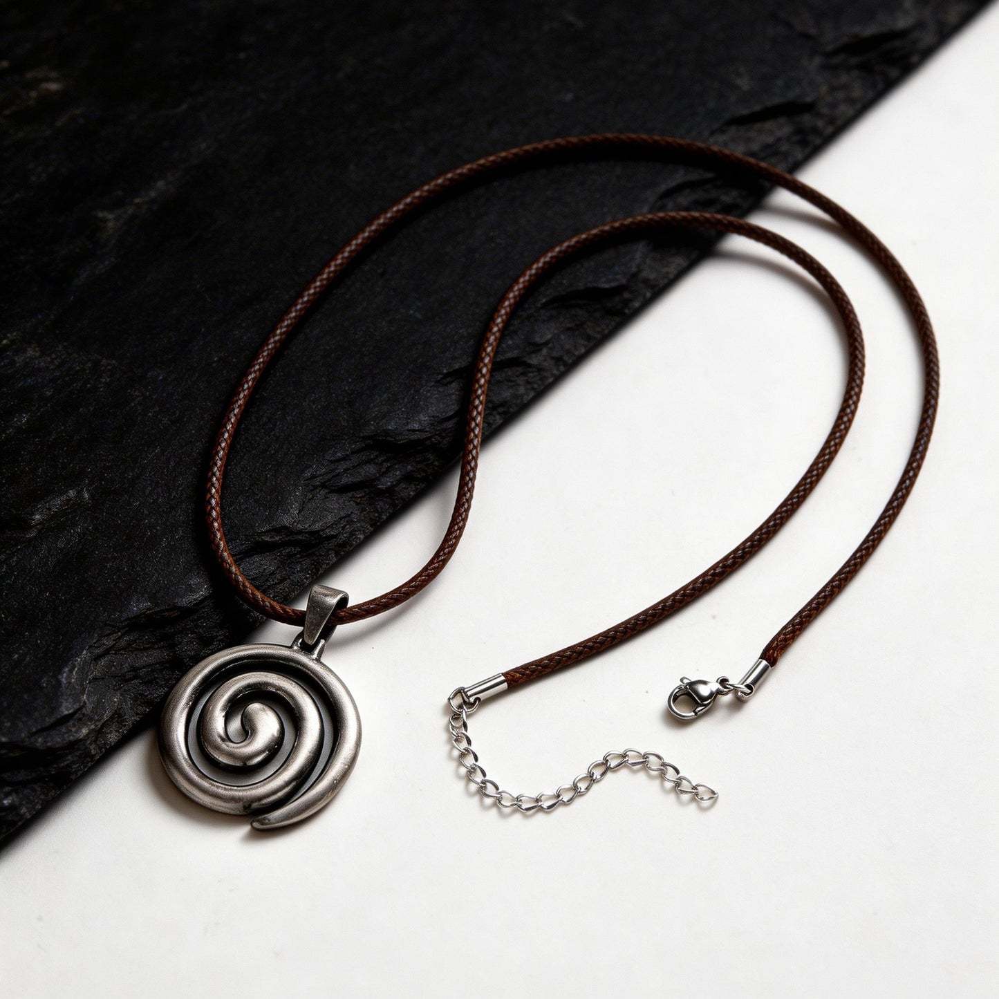 Kemstone Stainless Steel Spiral Pendant Necklace for Men Swirl Design PN-2299