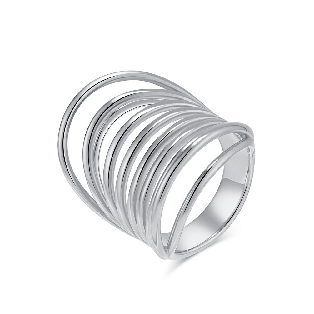 Anillo de acero y titanio con elegancia francesa: joya de oro ajustable y llamativa para mujer, pieza minimalista apilable y llamativa K-R932