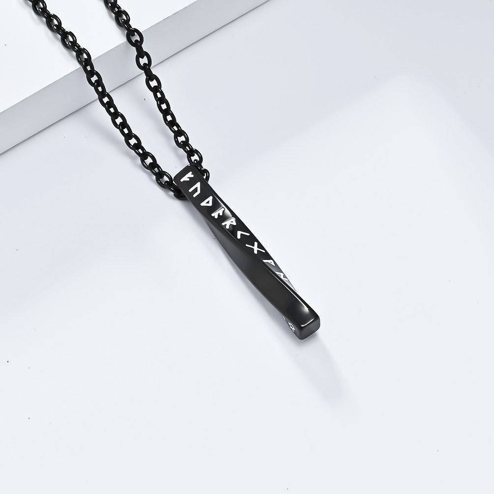 Kemston Viking Rune Necklace for Men Stainless Steel Nordic Möbius Twist Pendant K-PT567