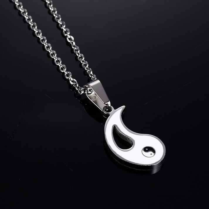 Kemstone Stainless Steel Yin Yang Couple Necklace Set CN-063