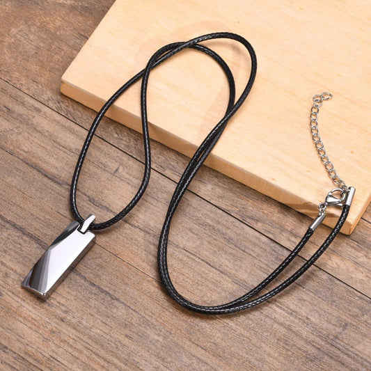 Men’s Geometric Tungsten Pendant Necklace – Minimalist Power in Polished Steel PN753