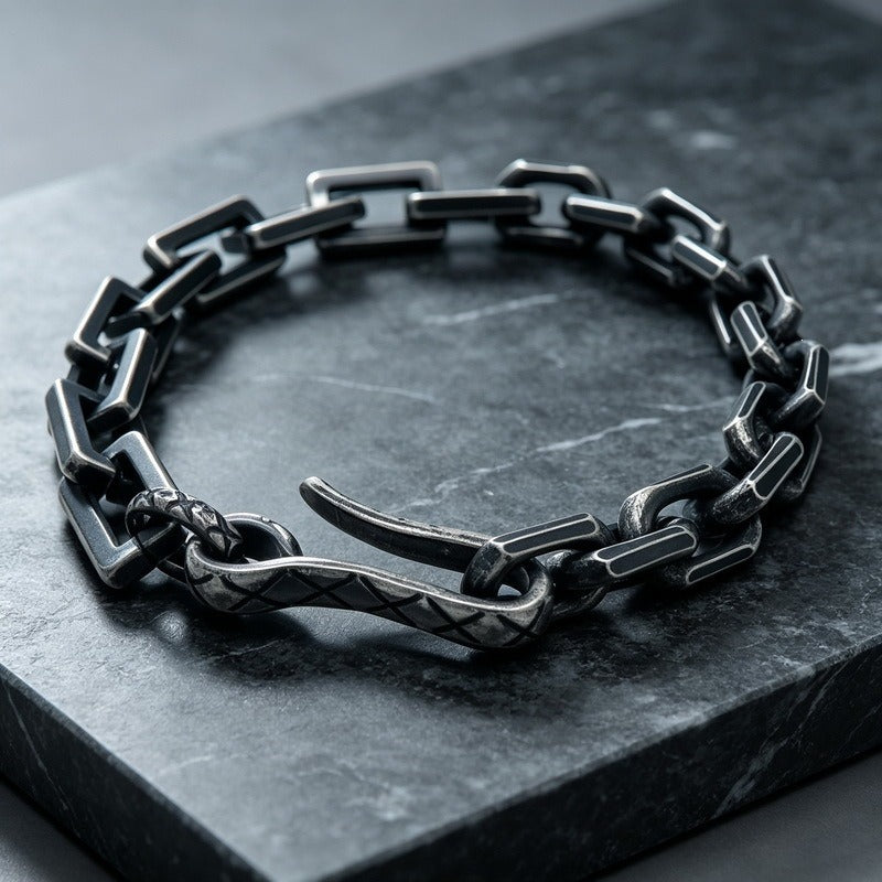 Kemstone Titanium Steel Mixed Link Bracelet for Men KB156607-KLHQ